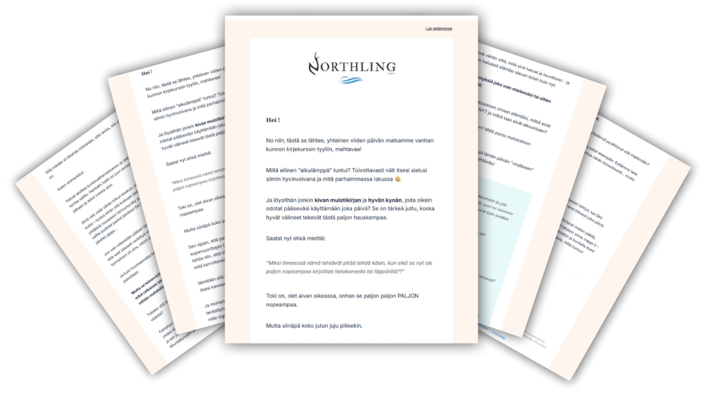 21 päivän kirjoitushaaste sähköpostitse – Paljastavat merkinnät kurssi Northling Spiritiltä
